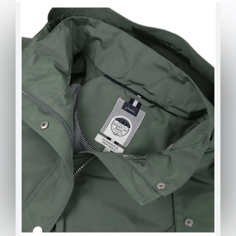 Joules Women's Waterproof Raincoat in Sage Green Size 16 - Picture 4 of 12